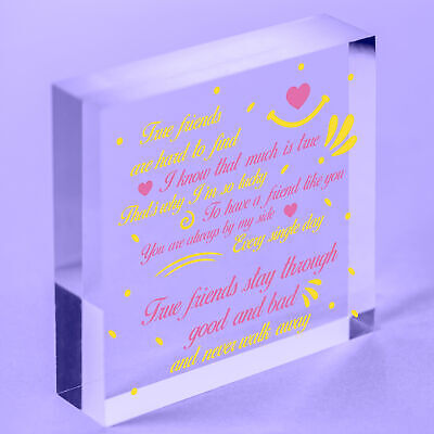 Friendship Best Friend Plaque Happy Birthday Heart Gift Mum Colleague Thank You