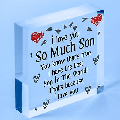 Son Card Birthday Christmas Wooden Heart Son Gifts From Mum Dad Keepsake Gift