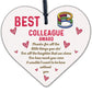 Best Colleague Award Hanging Heart Plaque Work Friendship FRIEND Sign Thank You