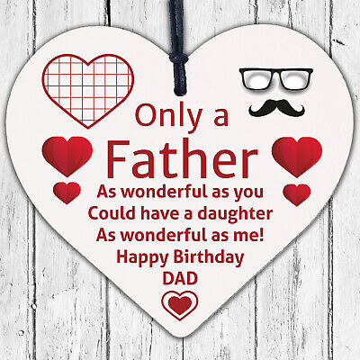 Dad Birthday Gifts From Daughter Wooden Heart Funny Novelty Gift For Him