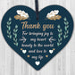 Thank You Gift Wedding Anniversary Wood Heart Gift For Her Husband Wife Friend