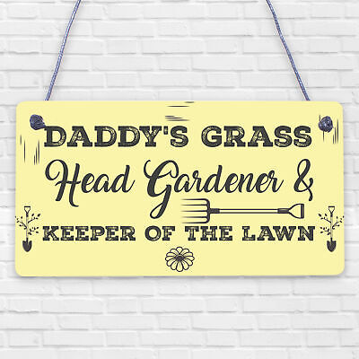 Daddy's Grass Garden Lawn Shed Father's Day Hanging Plaque Dad Gift Sign