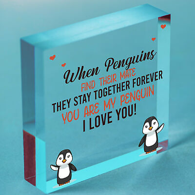 Anniversary Block For Him Her MY PENGUIN Block For Boyfriend Girfriend Husband