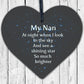 Memorial Nan Gifts Mirror Acrylic Engraved Heart Plaque Christmas Tree Bauble