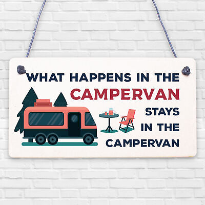 Campervan Camper Caravan Motorhome VW Gifts Travel Holiday Hanging Door Sign