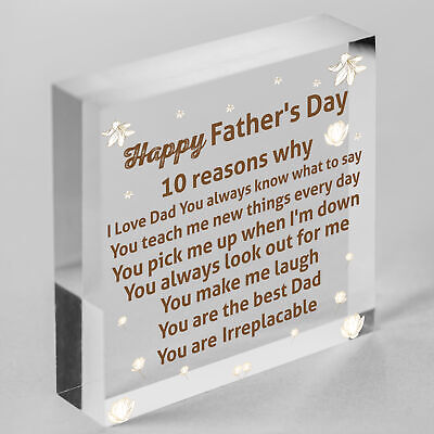 Reasons Why I Love Dad Wooden Heart Fathers Day Gift From Daughter Son Keepsake