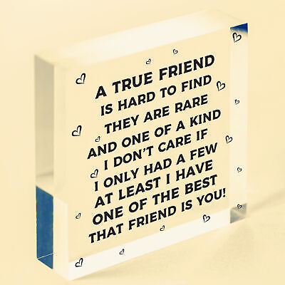 A True Friend Is Hard To Find Wooden Hanging Plaque Friendship Gift Thank You!