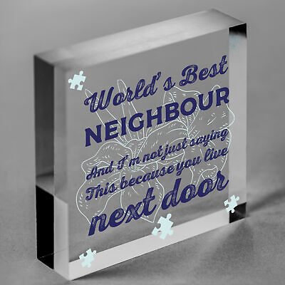 Christmas Best Neighbour Gifts Wooden Heart Keepsake Friendship Thank You Plaque