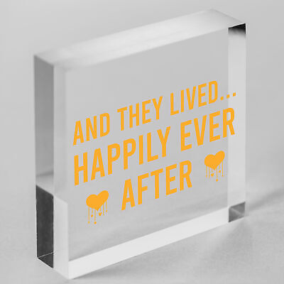 And They Lived Happily Ever After Hanging Wedding Day Plaque Table Decor Sign