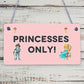 Princesses Only Plaque Door Nursery Bedroom Sign Baby Girl Fairytale Decor Gifts