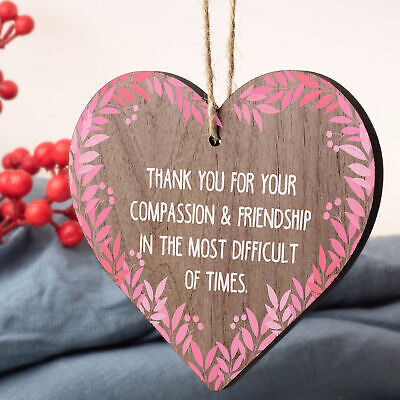 THANK YOU Friend Friendship Best Friend Colleague Gift Wooden Heart Plaques