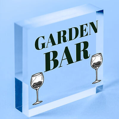 Shabby Chic Garden Bar Sign Hanging Wall Sign For Bar Summerhouse Alcohol Gift