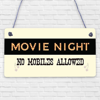 MOVIE NIGHT SIGN Cinema Room Man Cave Plaque Home Decor Keepsake