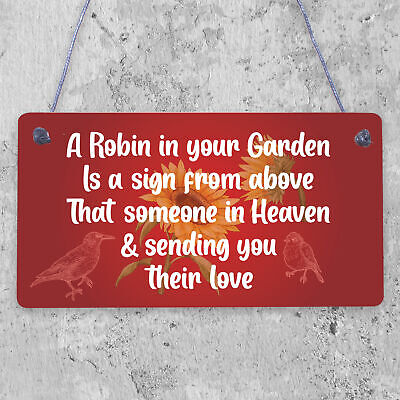 Robin Memorial Garden Bereavement Sign Family Grave Plaque Christmas Gift