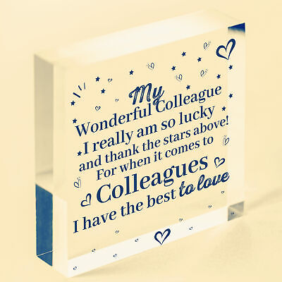 Colleague Plaque Wooden Heart Gift For Colleague Birthday Christmas Cards Gifts