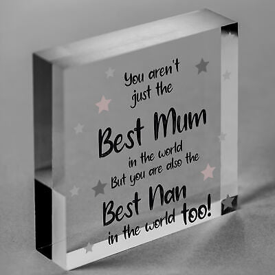 Cute Mother's Day Gift Card Wooden Heart Mum Gifts Nan Gifts Thank You Keepsake