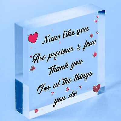 Thank You Birthday Christmas Gift For Nan Wooden Heart Nan Keepsake Present