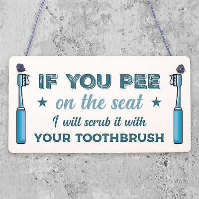 IF YOU PEE ON THE SEAT Funny Toilet Bathroom Loo Home Wall Plaque Friend Gift