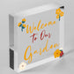 Welcome To Our Garden Sign Floral Design Home Decor Mum Nan Family Gift