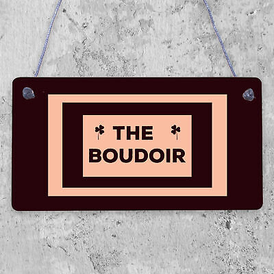 The Boudoir Vintage Shabby French Powder Room Hanging Plaque Bath/Bedroom Sign