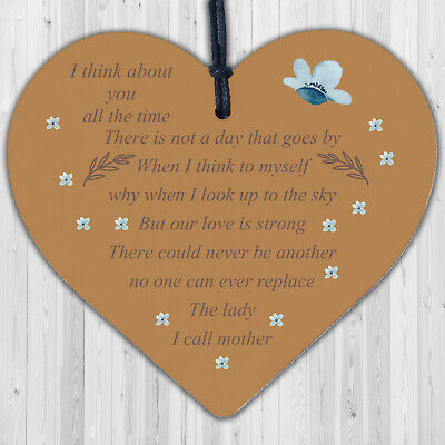 Mum Memorial Gifts Wooden Heart Grave Plaque Tribute Sign Mum Birthday Gifts