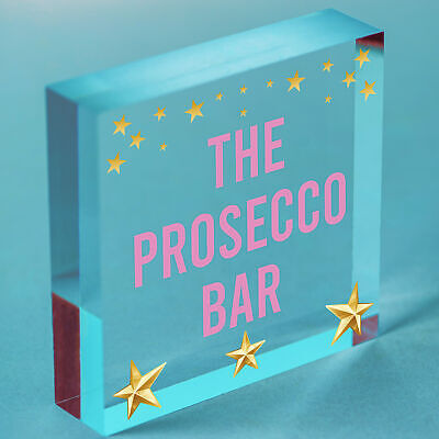 The Prosecco Bar Vintage Hanging Wall Plaque Sign Home Bar Gift Man Cave Party