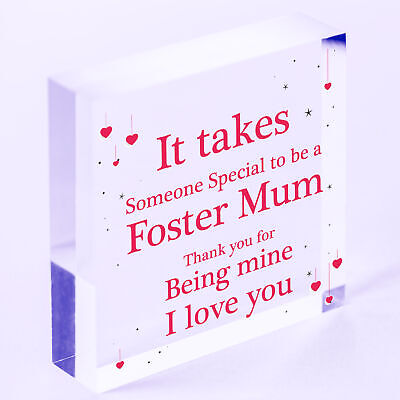 Christmas Gifts For Mum Thank You Wood Heart Foster Mum Mother Daughter Son Gift