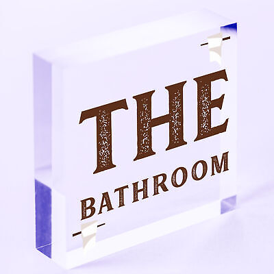 Bathroom Accessories Plaques Sign Novelty Home Decor Grey / Beige Toilet Gifts