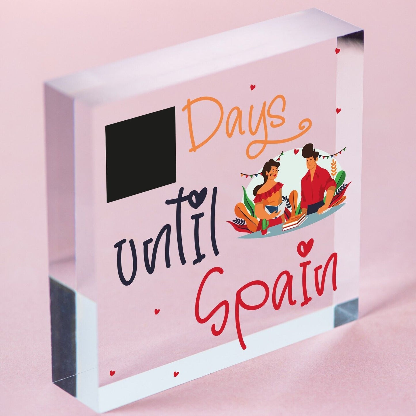 Chalkboard Holiday Countdown To SPAIN Novelty Plaque Sign Gift For Friend Family