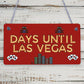 Chalkboard Holiday Countdown To LAS VEGAS America USA Hanging Plaque Friend Gift