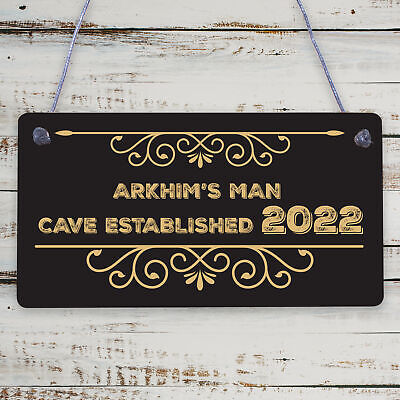 PERSONALISED Man Cave Sign Novelty Gifts For Him Birthday Fathers Gift Dad