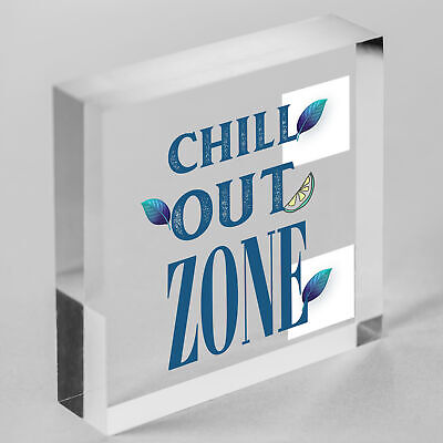 Chill Out Zone Man Cave Shed SummerHouse Sign Hot Tub Home Wall Door Plaque Gift