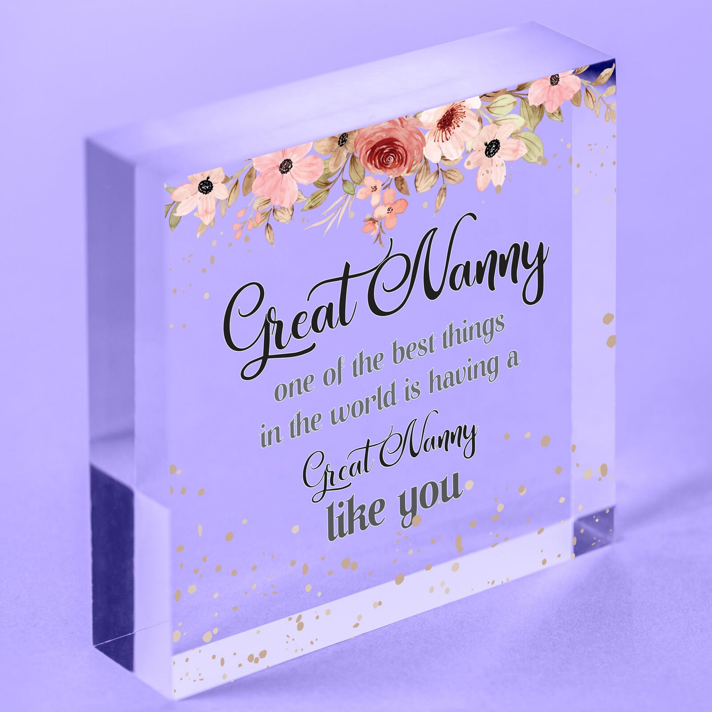 Glam-ma Wood Block Wall Sign Plaque NANNY NAN GRANNY GRAN Keepsake Love Gift