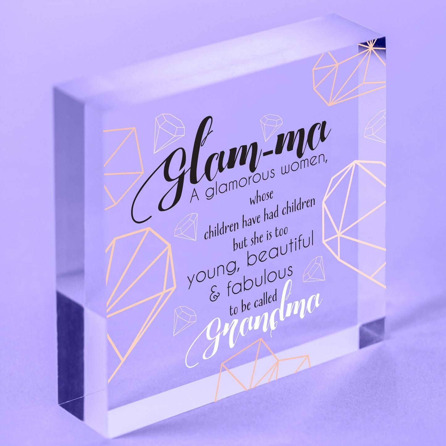 Glam-Ma Fabulous Glamorous Grandma Love Gift Wooden Hanging Plaque Present Sign