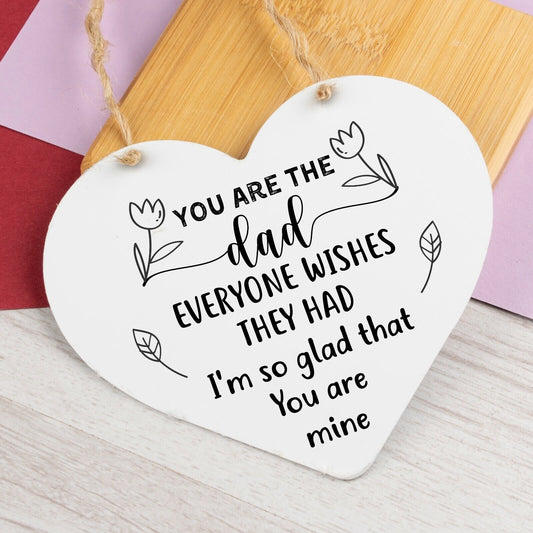 Funny Rude Dad Birthday Fathers Day Gift Wooden Heart Sign Gift Daughter Son