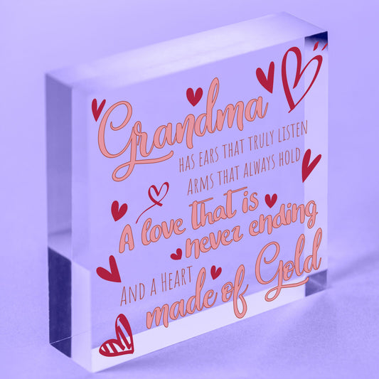 Thank You Gifts for Nanny Nan Granny Grandma Wood Heart Sign Birthday Christmas