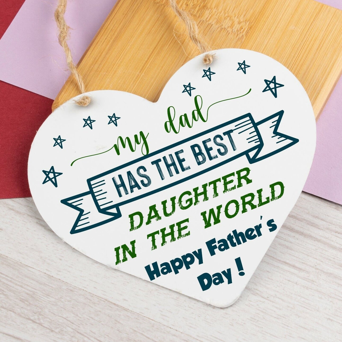 Daddys Girl Fathers Day Gift Wooden Heart Gifts For Dad From Daughter Daddy Gift