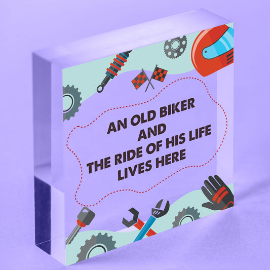 Biker Gifts Novelty Motorbike Garage Sign Gift For DAD GRANDAD Motorbike Lovers