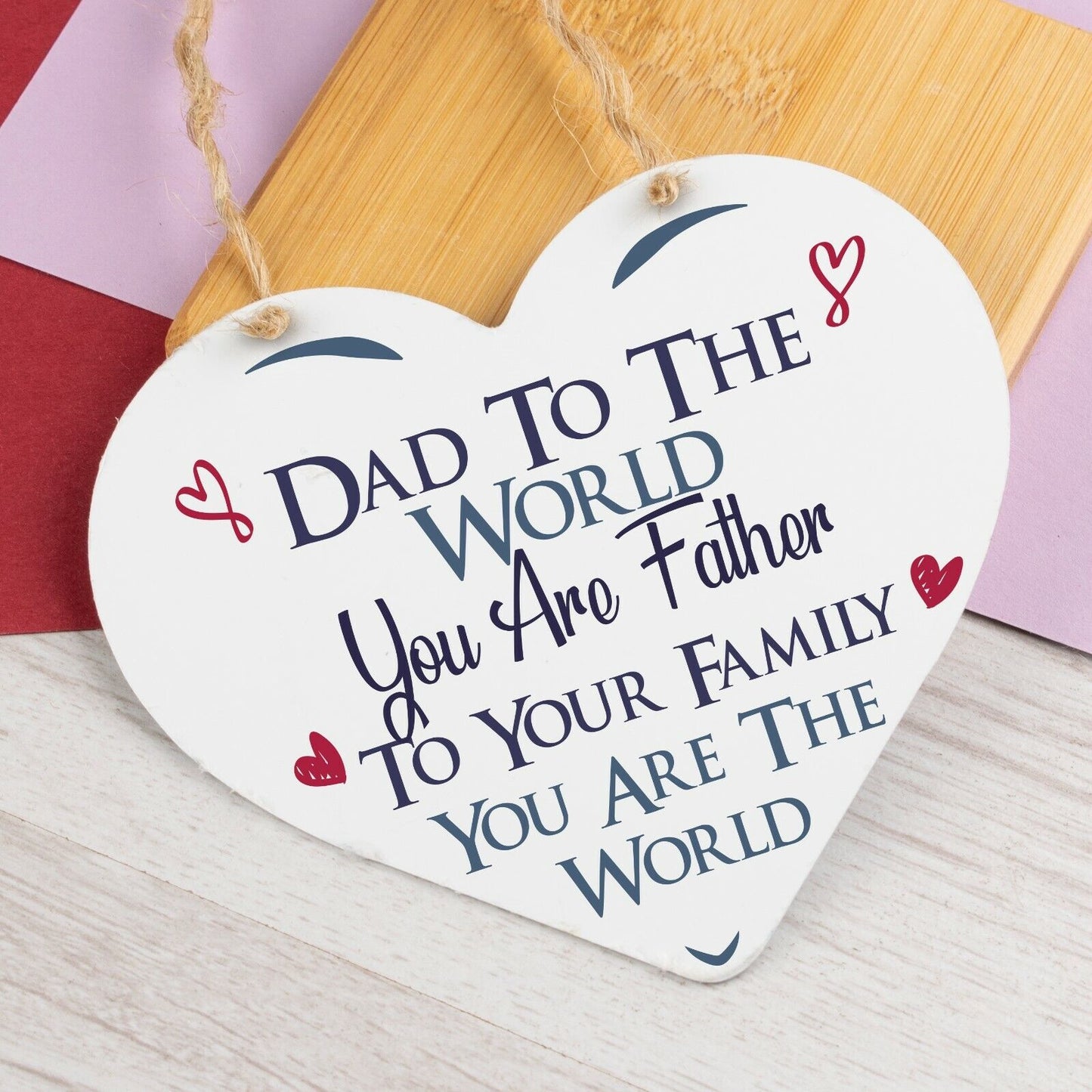 Funny Fathers Day Gifts Wood Heart Sign Present From Daughter Son Funny Dad Gift