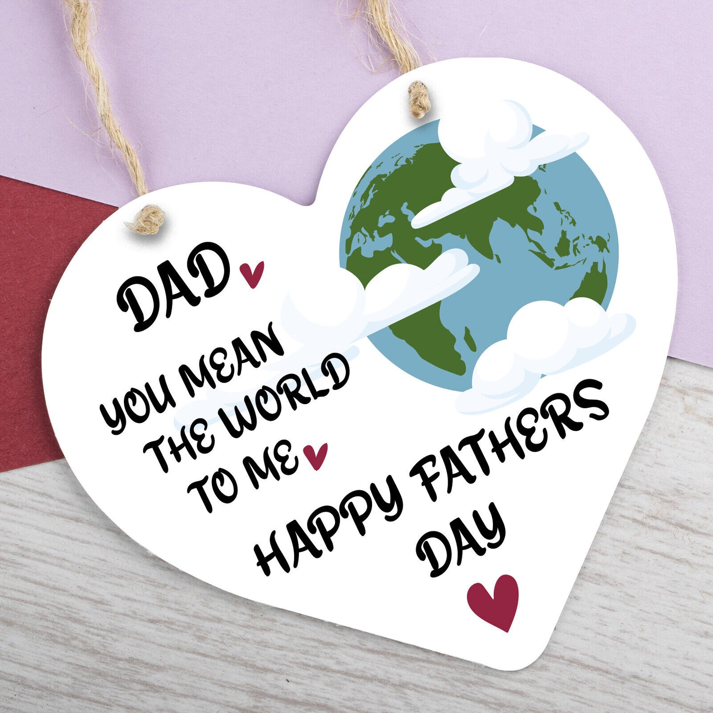 Funny Fathers Day Birthday Gifts For DAD Wood Heart Gift From Daughter Son