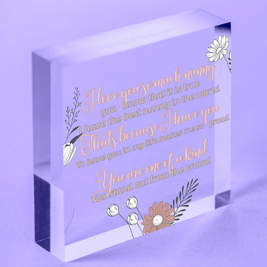 Great Nanny Gift Acrylic Block Grandparent Birthday Gift For Her Gifts For Women