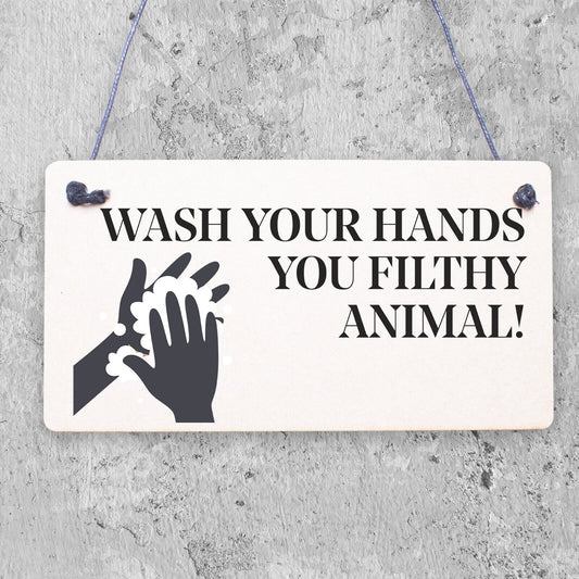 Rectangle Sign for Guests Flatmates Funny Bathroom Sign Direction - The Bathroom