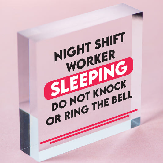 Night Shift Worker Sleeping Do Not Disturb Hanging Plaque Dr's Nurses Sign