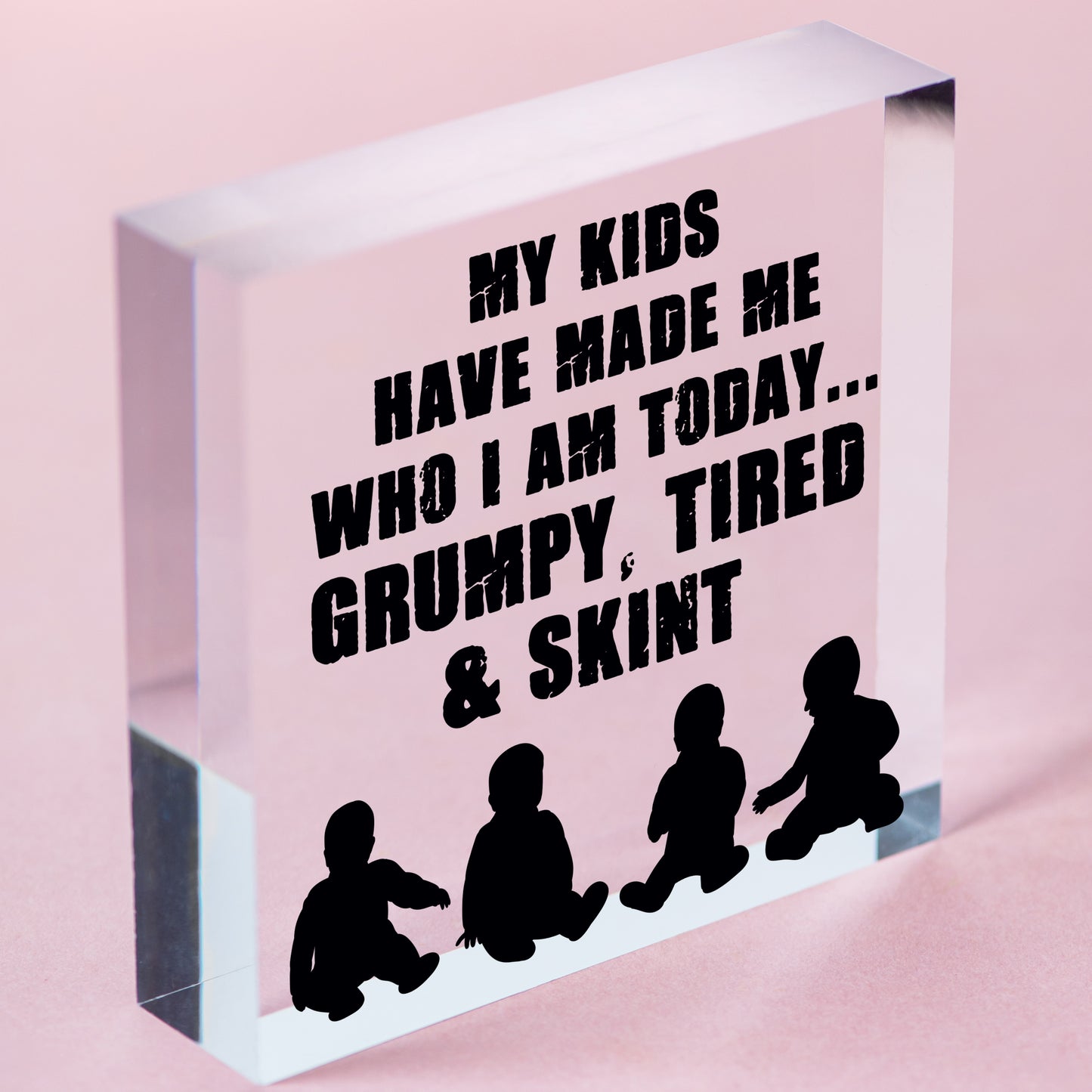 Grumpy Tired Skint Funny Parenting Home Children Gift Hanging Plaque Friend Sign