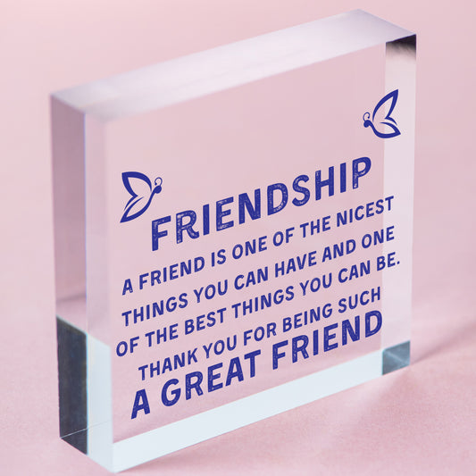 Friendship Sign Best Friend Plaque Gift Shabby Chic Thank You - READ ME VINTAGE