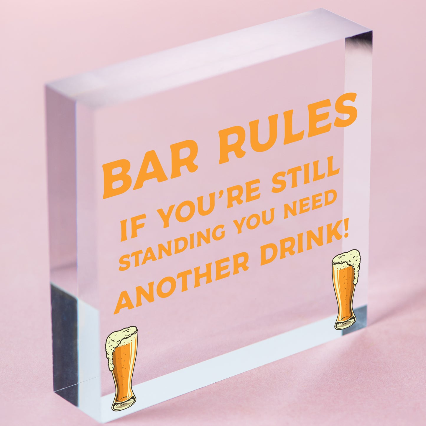 Bar Rules Still Standing Alcohol Beer Pub Plaque Funny Man Cave Sign Wall Gift