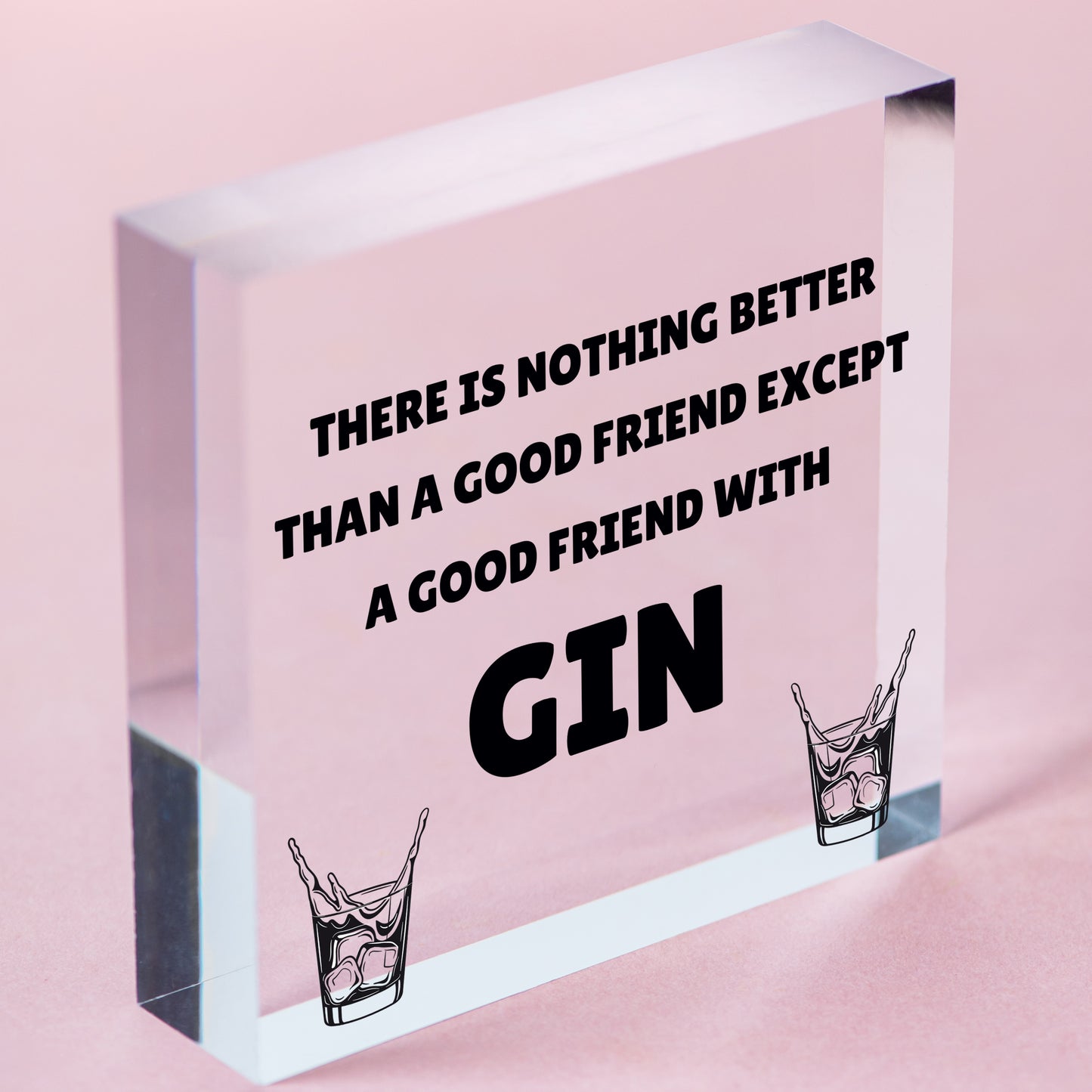 Friend With GIN Party Drink Gift Cocktail Novelty Hanging Alcohol Plaque Signs