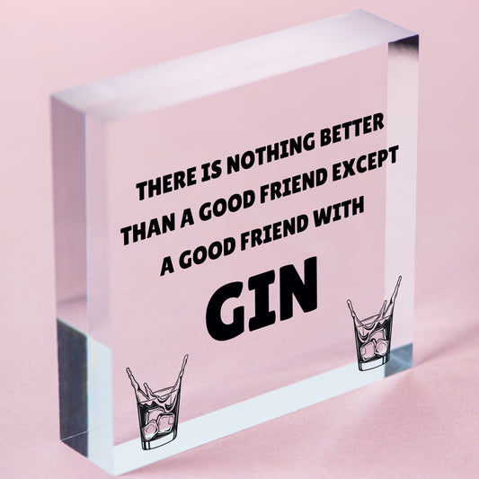 Friend With GIN Party Drink Gift Cocktail Novelty Hanging Alcohol Plaque Signs