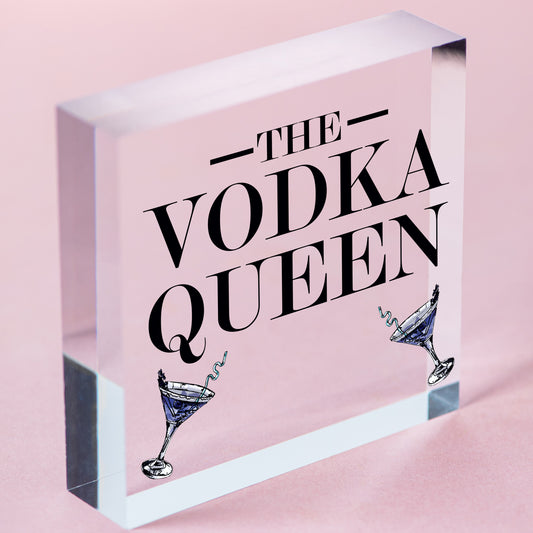 The Vodka Queen Funny Friendship Gift For Her Novelty Vodka Bar Home Bar Signs