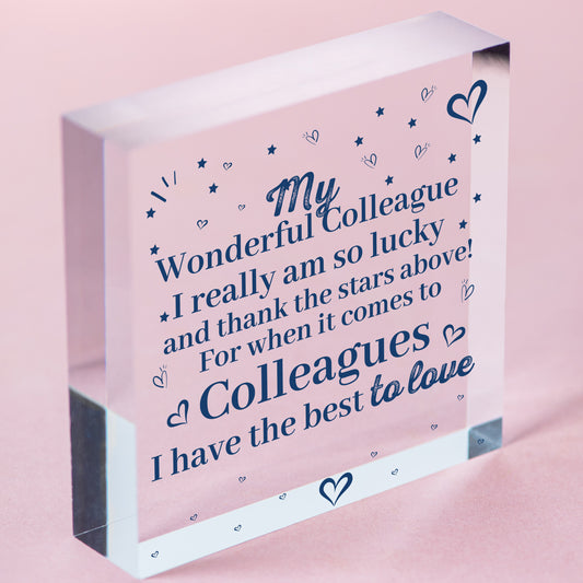 Colleague Plaque Wooden Heart Gift For Colleague Birthday Christmas Cards Gifts